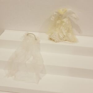 Thumbelina Bride Wedding Dress and Veil 7" Doll Vintage 90s Blue Box Outfit